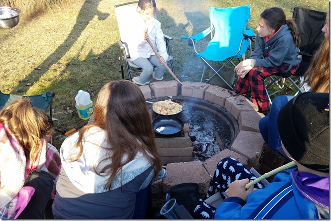 camp out breakfast time